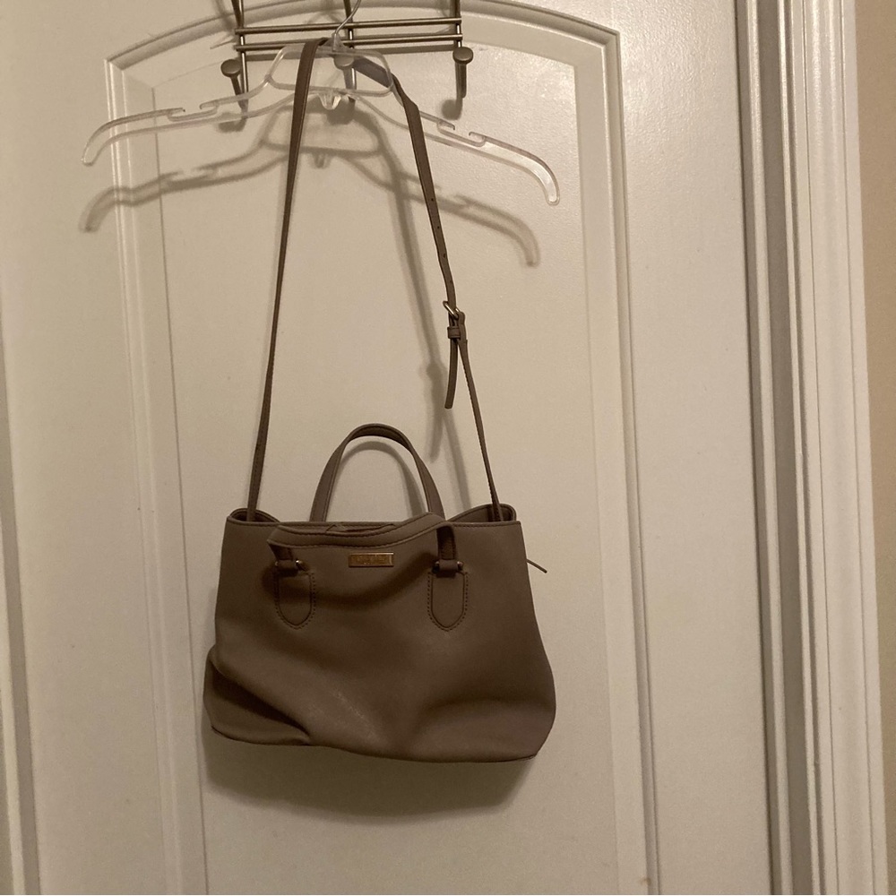 Kate Spade Gray Leather Double Handle Purse - Picture 2 of 10
